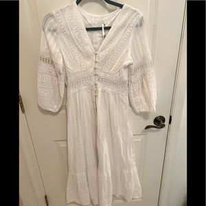 Anthropologie eyelet midi dress